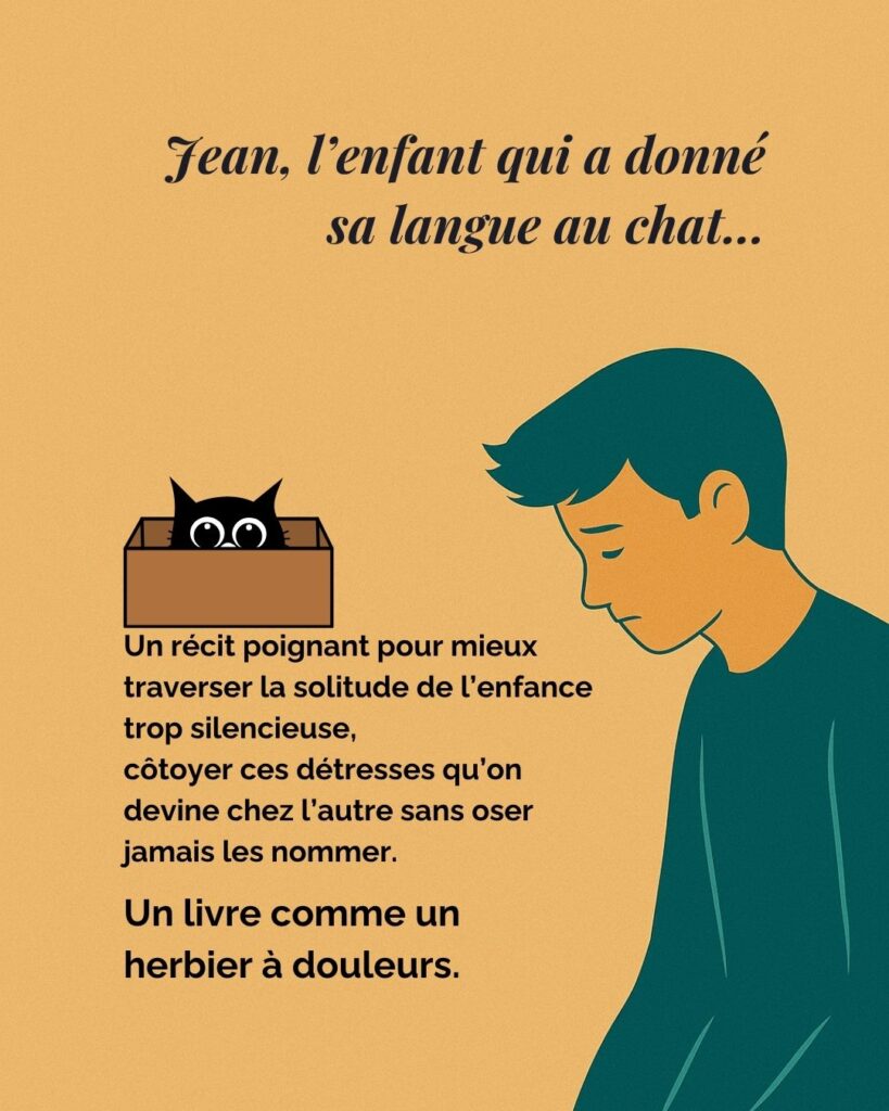 Illustration représentant Jean, personnage principal du roman de Laurent EIVALLIN, Ma langue au chat, aux Éditions OLB